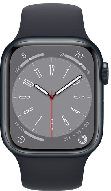 Apple Watch Series 8 41mm Cellular (midnatt alu / midnatt sportsreim)