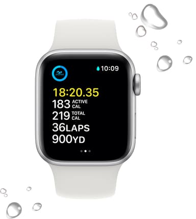Apple Watch SE 2nd Gen 40 mm LTE (Sølv Alu/Hvit sportsreim)