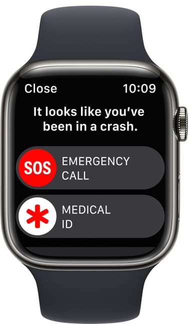 Apple Watch Series 8 45mm Cellular (rustfritt stål i grafitt/ midnatt sportsreim)