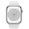 Apple Watch Series 8 45mm Cellular (sølv alu / hvit sportsreim)