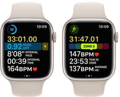 Apple Watch Series 8 45mm GPS  (stjerneskinn alu / stjerneskinn sportsreim)