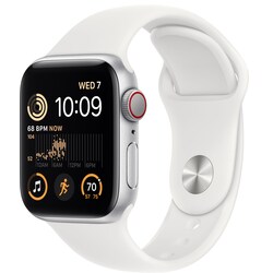 Apple Watch SE 2nd Gen 40 mm LTE (Sølv Alu/Hvit sportsreim)