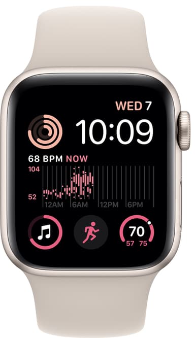 Apple Watch SE 2nd Gen 40 mm GPS (Stjerneskinn Alu/Stjerneskinn sportsreim)