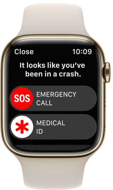 Apple Watch Series 8 45mm Cellular (rustfritt stål i gull / stjerneskinn sportsreim)