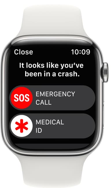 Apple Watch Series 8 45mm Cellular (rustfritt stål i sølv / hvit sportsreim)