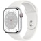 Apple Watch Series 8 45mm Cellular (sølv alu / hvit sportsreim)