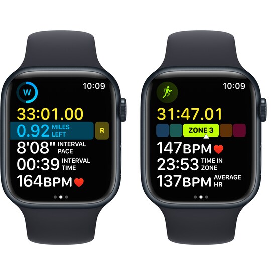 Apple Watch Series 8 45mm GPS  (midnatt alu / midnatt sportsreim)
