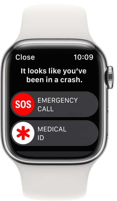 Apple Watch Series 8 41mm Cellular (rustfritt stål i sølv / hvit sportsreim)