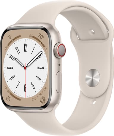 Apple Watch Series 8 45mm Cellular (stjerneskinn alu / stjerneskinn sportsreim)