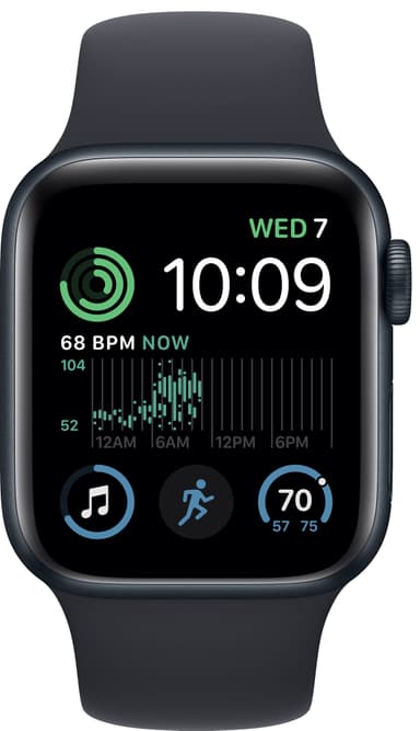 Apple Watch SE 2nd Gen 40 mm LTE (Midnatt Alu/Midnatt sportsreim)