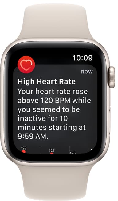 Apple Watch SE 2nd Gen 44 mm GPS (Stjerneskinn Alu/Stjerneskinn sportsreim)