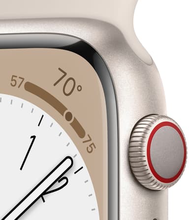 Apple Watch Series 8 41mm Cellular (stjerneskinn alu / stjerneskinn sportsreim)