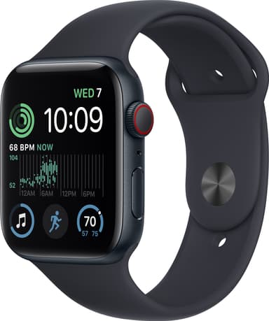 Apple Watch SE 2nd Gen 44 mm LTE (Midnatt Alu/Midnatt sportsreim)