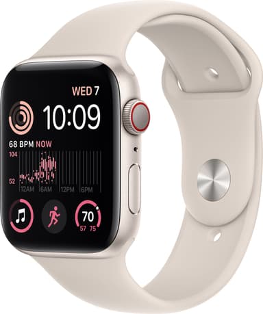 Apple Watch SE 2nd Gen 44 mm LTE (Stjerneskinn Alu/Stjerneskinn sportsreim)