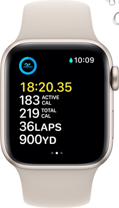 Apple Watch SE 2nd Gen 40 mm GPS (Stjerneskinn Alu/Stjerneskinn sportsreim)