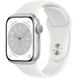 Apple Watch Series 8 41mm GPS (sølv alu / hvit sportsreim)
