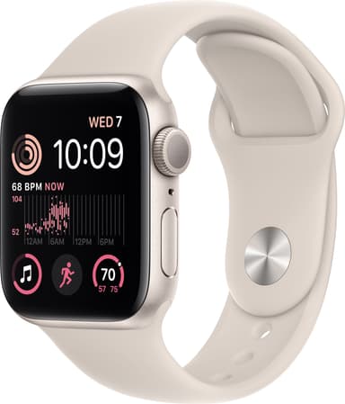 Apple Watch SE 2nd Gen 40 mm GPS (Stjerneskinn Alu/Stjerneskinn sportsreim)