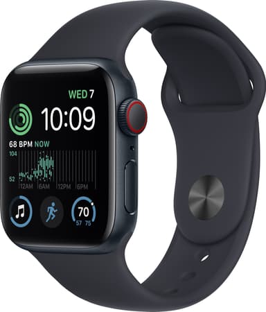 Apple Watch SE 2nd Gen 40 mm LTE (Midnatt Alu/Midnatt sportsreim)