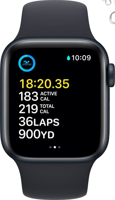 Apple Watch SE 2nd Gen 40 mm LTE (Midnatt Alu/Midnatt sportsreim)