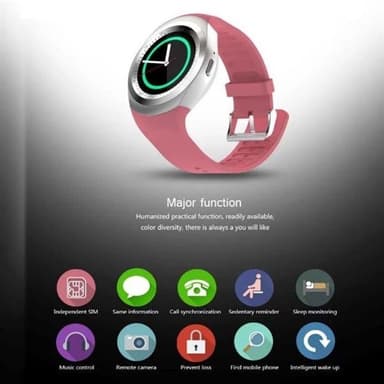 Y1 Smartwatch med Sim Svart