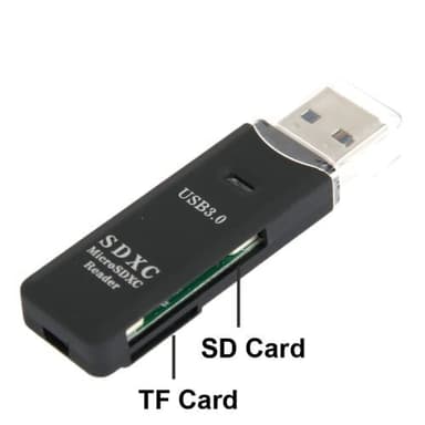 USB 3.0 kortleser for Micro-SD og SD(HC)