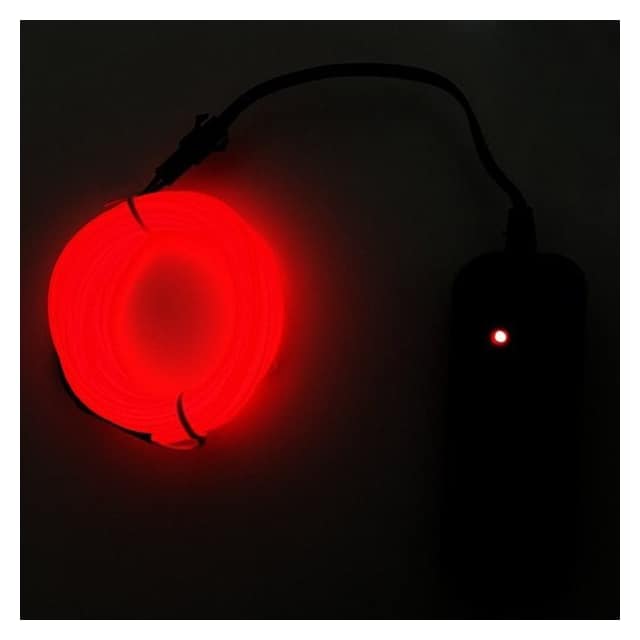 Batteridrevet Led Glowstrip Neon sløyfe 3 Meter - Rød