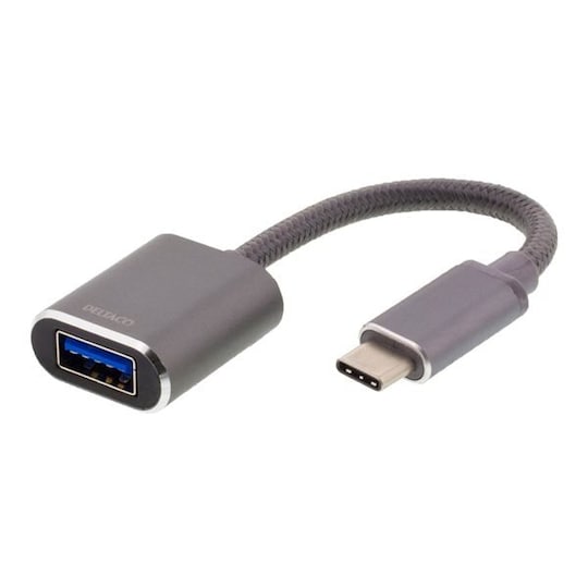 USB-C 3.1 til USB-A OTG adapter, grå