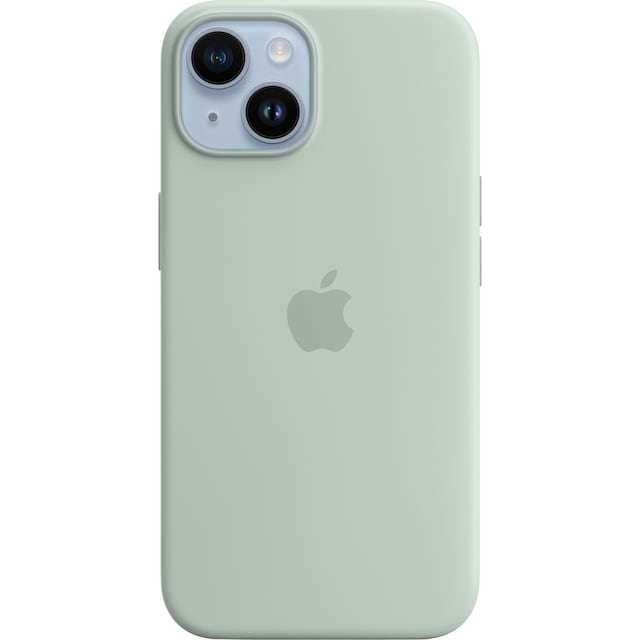 iPhone 14 silikondeksel med MagSafe (sølvrosett)