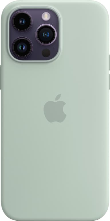 iPhone 14 Pro silikondeksel med MagSafe (Sølvrosett)
