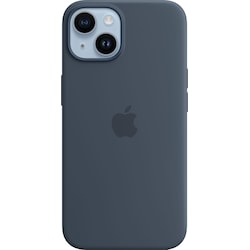 iPhone 14 silikondeksel med MagSafe (stormblå)