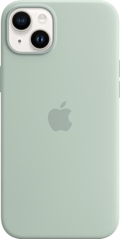 iPhone 14 Plus silikondeksel (sølvrosett)