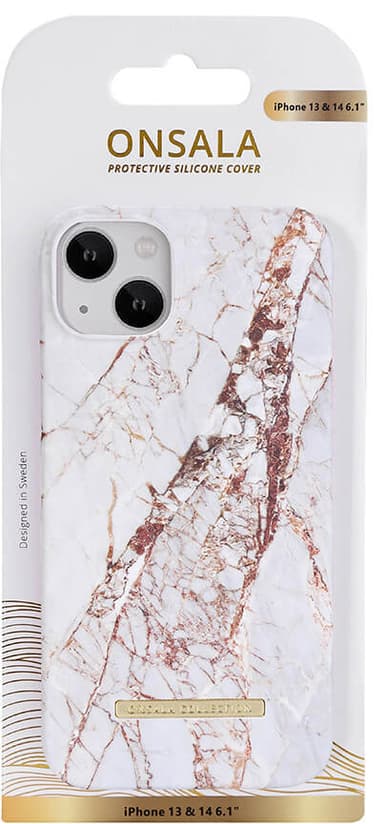 Onsala Fashion iPhone 14 deksel (white rhino marble)