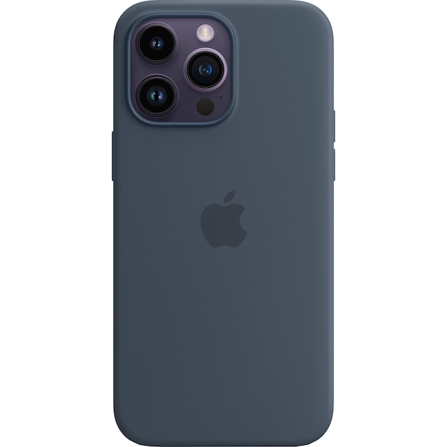iPhone 14 Pro silikondeksel med MagSafe (Stormblå)
