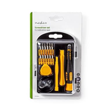 Nedis Phone/tablet repair set | 17-i-1 | PC / Smarttelefon / Tablett | Philips bits | Slissede biter | Pentalobe bits | Tri-wing bits