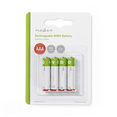 Nedis Oppladbare Ni-MH batteri AAA | 1.2 V DC | 950 mAh | Forhånds ladet | 4-Blister