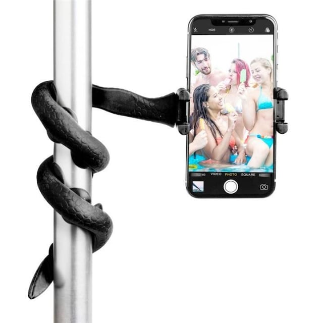 Celly Snake, Flexibel selfiepinne för smartphones och kameror, svart