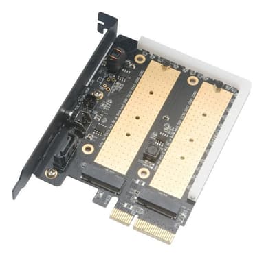 M.2 PCIe and M.2 SATA SSD adapter card with RGB light and heatsink