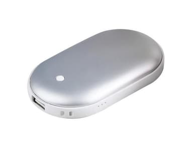 Powerbank og håndvarmer i ett, 5000mAh - Sølv