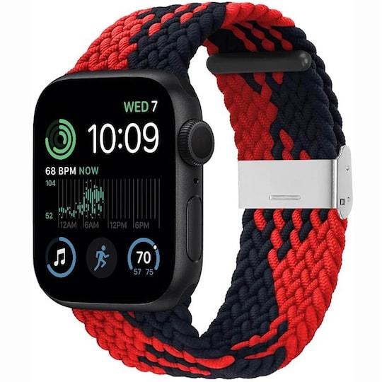 Flettet elastisk armbånd Apple Watch SE 2022 40mm - Rød/Svart