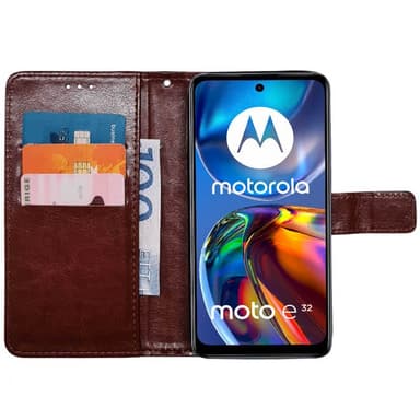 Mobil lommebok 3-kort Motorola Moto E32 - Brun