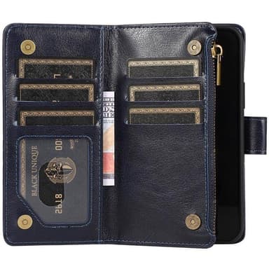 DoubleFlip Zipper 9-kort Apple iPhone 14 Pro Max - Blå