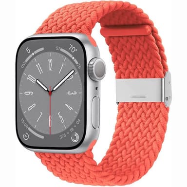 Flettet elastisk armbånd Apple Watch 8 (45mm) - rød