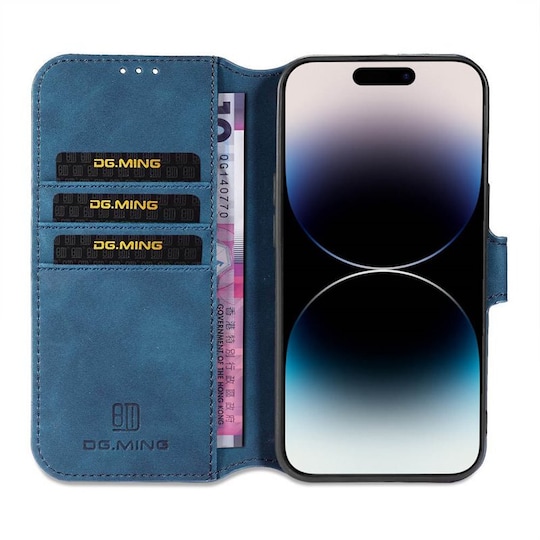 DG-Ming Lommebokdeksel 3-kort Apple iPhone 14 Pro Max - Blå