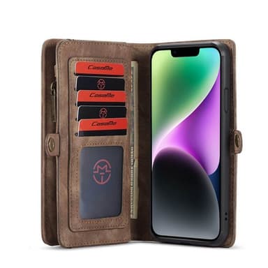 Multi Wallet CaseMe 11-kort Apple iPhone 14 - Brun
