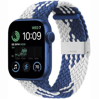 Flettet elastisk armbånd Apple Watch SE 2022 44mm - bluewhite