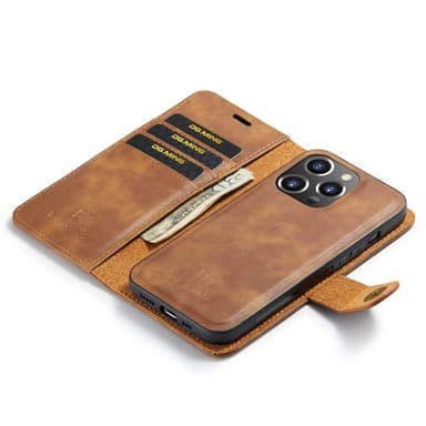 Mobil lommebok DG-Ming 2i1 Apple iPhone 14 Pro - Brun