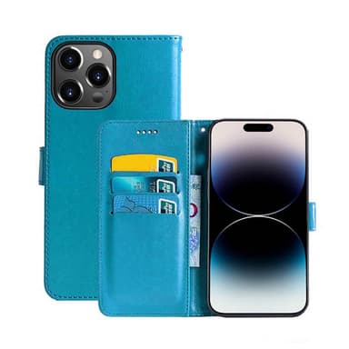 Mobil lommebok 3-kort Apple iPhone 14 Pro Max - Lyseblå