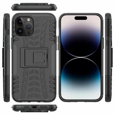 Støtsikker deksel med stativ Apple iPhone 14 Pro - Sort