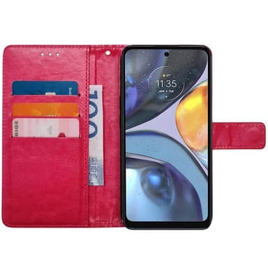 Mobil lommebok 3-kort Motorola Moto G22 - Rosa