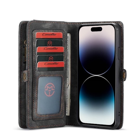 Multi Wallet CaseMe 11-kort Apple iPhone 14 Pro Max - Sort/Grå